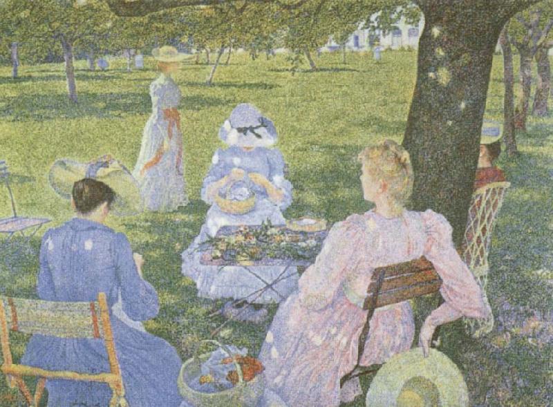 Family in an Orchard, Theo Van Rysselberghe